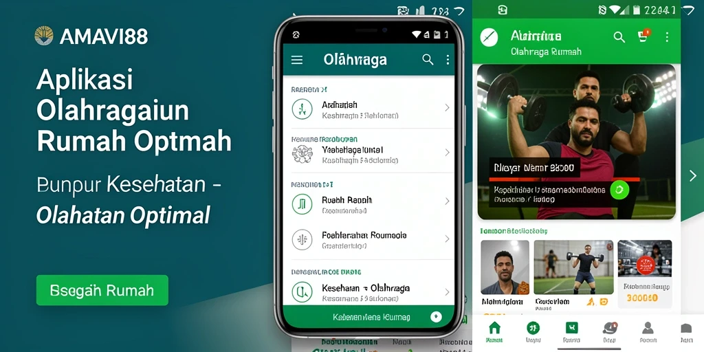 Tampilan antarmuka AMAVI88 yang ramah pengguna untuk latihan Olahraga Rumah.