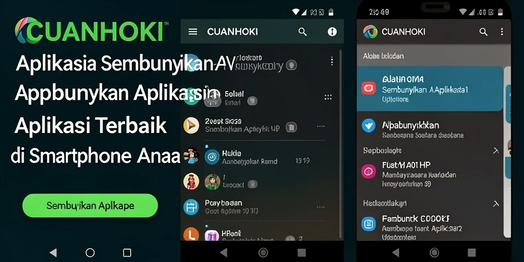 Antarmuka CUANHOKI dengan fitur Sembunyikan Aplikasi yang intuitif.