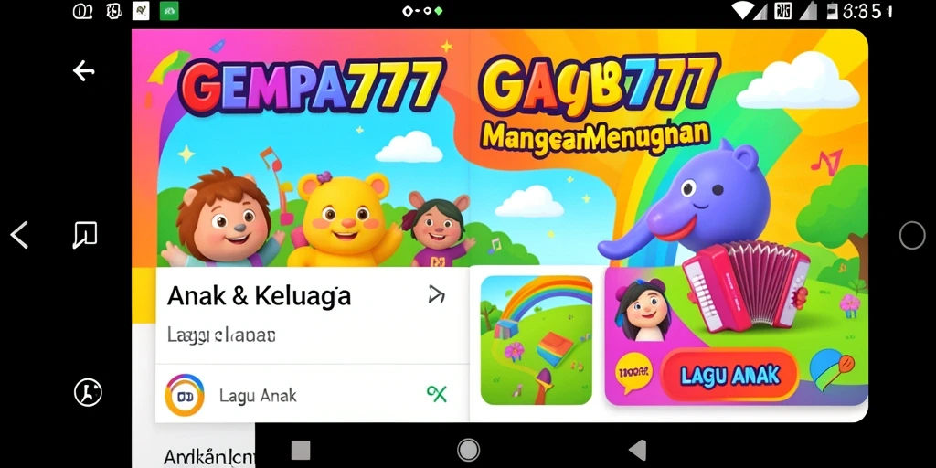 Tampilan antarmuka GEMPA777 yang menarik untuk anak-anak.