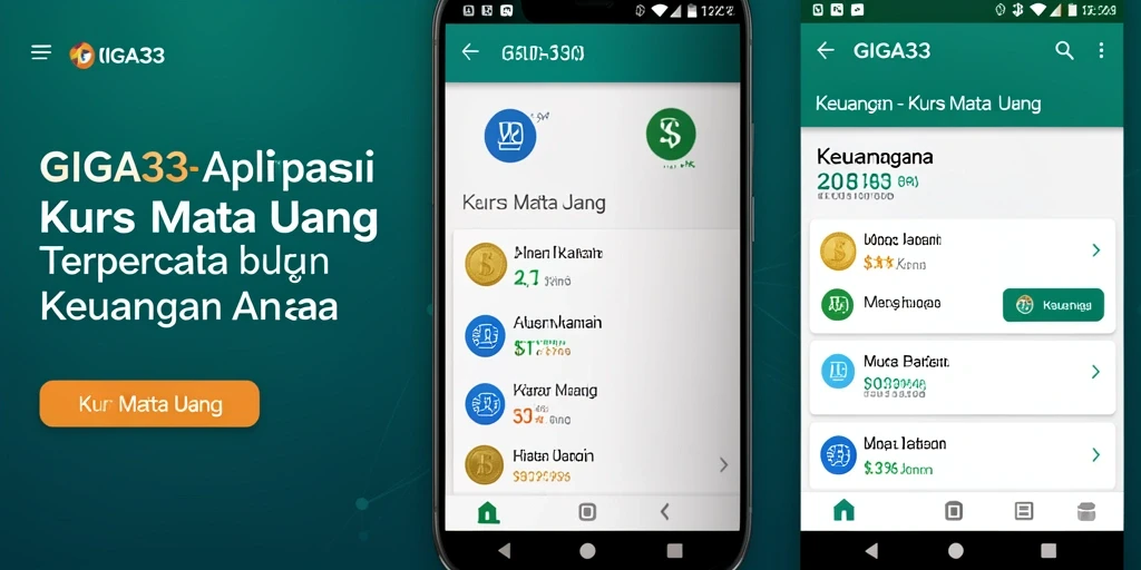 Antarmuka GIGA33 yang sederhana dan informatif untuk Kurs Mata Uang.