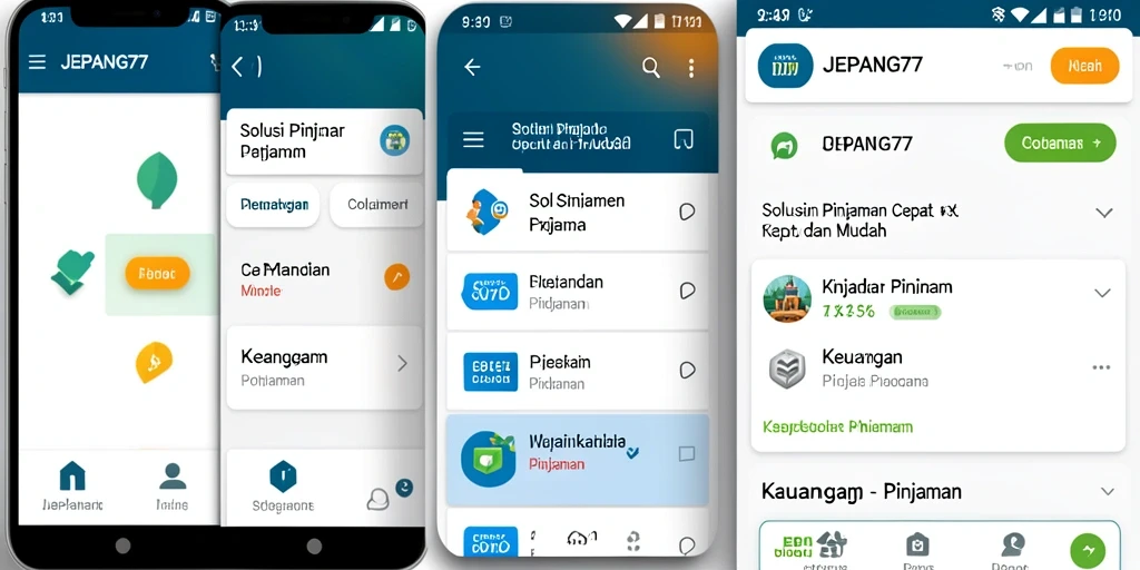 Tampilan antarmuka aplikasi JEPANG77 untuk pinjaman yang user-friendly.