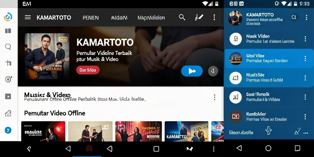 Antarmuka KAMARTOTO untuk Pemutar Video Offline yang menarik dan simpel.