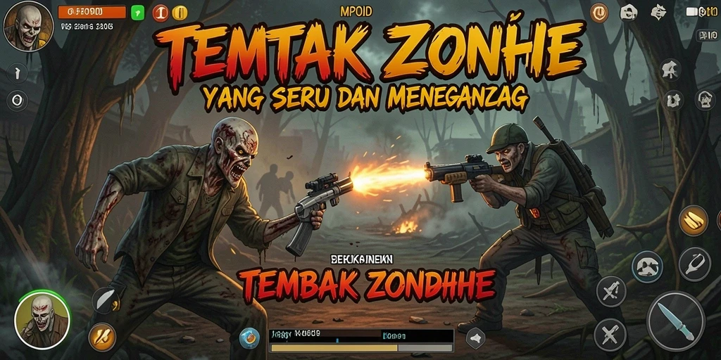 Antarmuka MPOID menampilkan aksi seru melawan zombie.