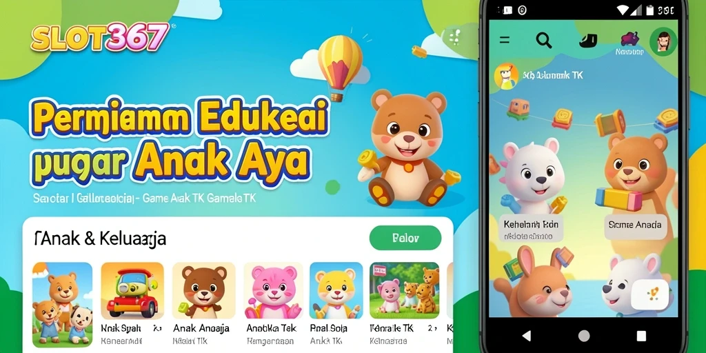 Antarmuka menarik dan ceria dari aplikasi Game Anak TK SLOT367.